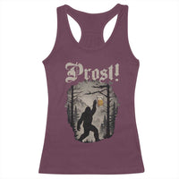 Oktoberfest Bigfoot Racerback Tank Top Vintage Forest Sasquatch Drinking Prost - Wonder Print Shop