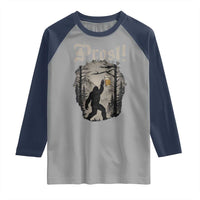 Oktoberfest Bigfoot Raglan Shirt Vintage Forest Sasquatch Drinking Prost - Wonder Print Shop