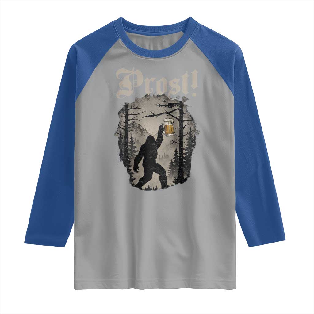 Oktoberfest Bigfoot Raglan Shirt Vintage Forest Sasquatch Drinking Prost - Wonder Print Shop