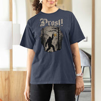 Oktoberfest Bigfoot T Shirt For Women Vintage Forest Sasquatch Drinking Prost - Wonder Print Shop