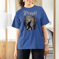 Oktoberfest Bigfoot T Shirt For Women Vintage Forest Sasquatch Drinking Prost - Wonder Print Shop
