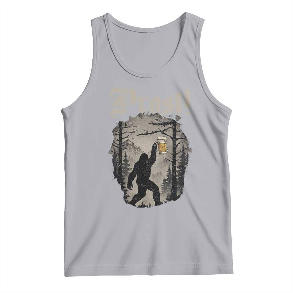 Oktoberfest Bigfoot Tank Top Vintage Forest Sasquatch Drinking Prost - Wonder Print Shop