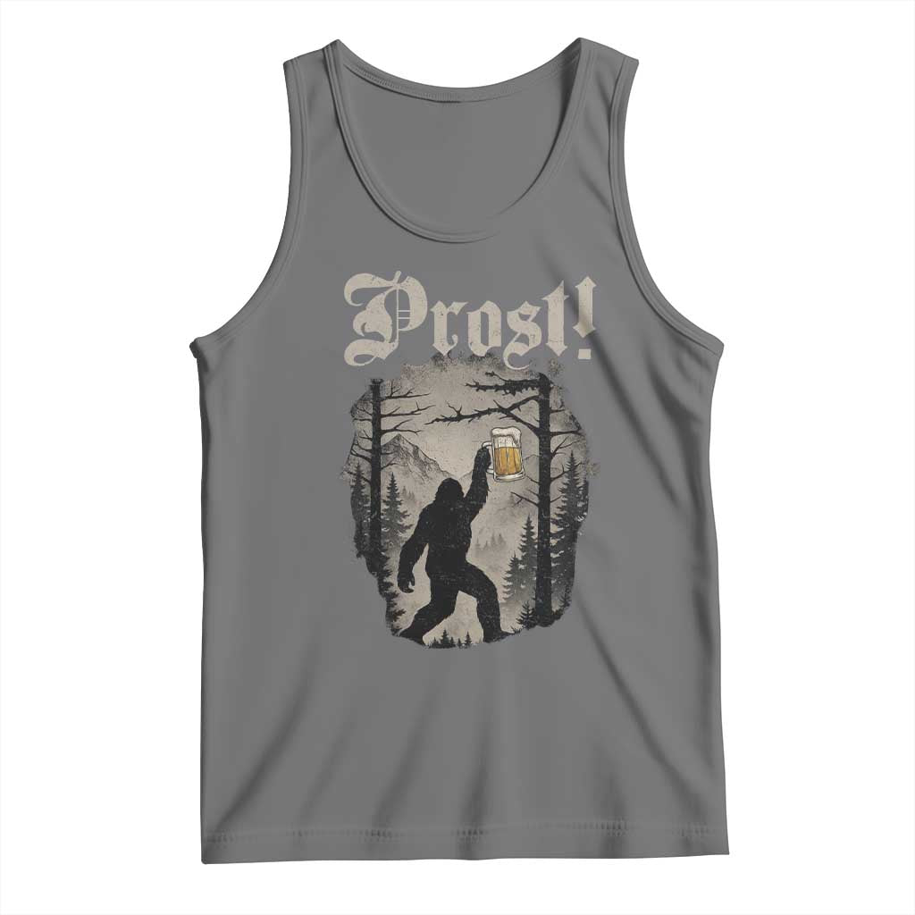 Oktoberfest Bigfoot Tank Top Vintage Forest Sasquatch Drinking Prost - Wonder Print Shop