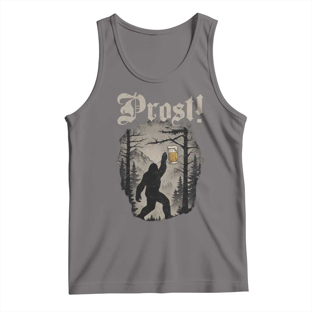 Oktoberfest Bigfoot Tank Top Vintage Forest Sasquatch Drinking Prost - Wonder Print Shop
