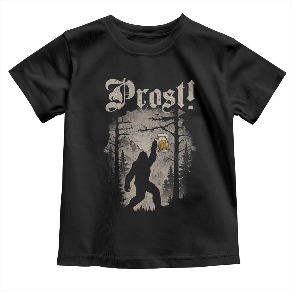 Oktoberfest Bigfoot Toddler T Shirt Vintage Forest Sasquatch Drinking Prost - Wonder Print Shop