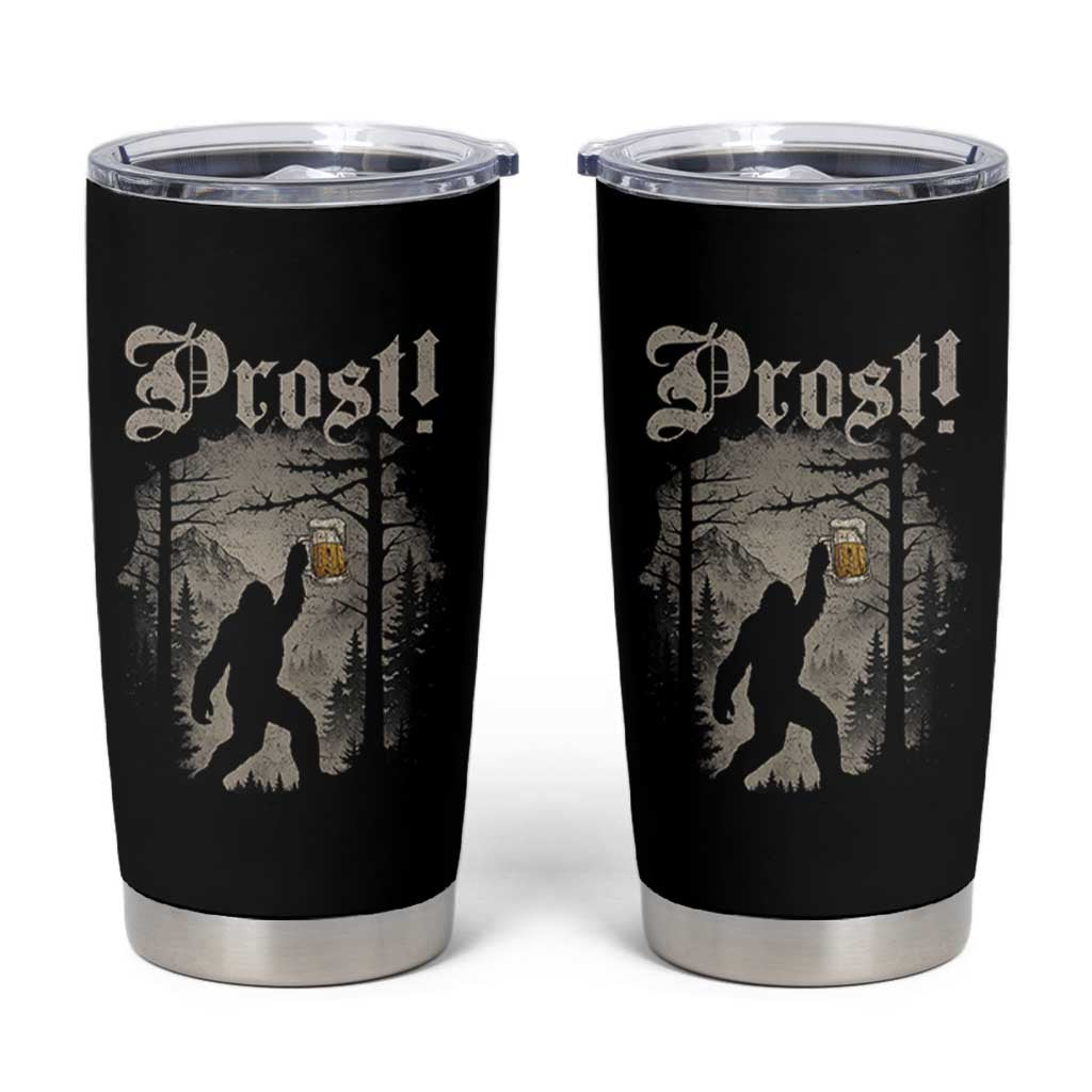 Oktoberfest Bigfoot Tumbler Cup Vintage Forest Sasquatch Drinking Prost - Wonder Print Shop
