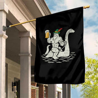 Funny Bigfoot Loch Ness Monster Oktoberfest Garden Flag German Oktoberfest Sasquatch Drinking - Wonder Print Shop