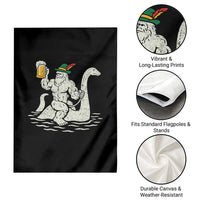 Funny Bigfoot Loch Ness Monster Oktoberfest Garden Flag German Oktoberfest Sasquatch Drinking - Wonder Print Shop