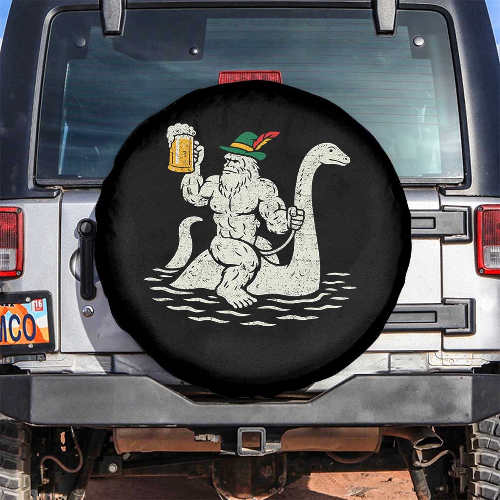 Funny Bigfoot Loch Ness Monster Oktoberfest Spare Tire Cover German Oktoberfest Sasquatch Drinking - Wonder Print Shop