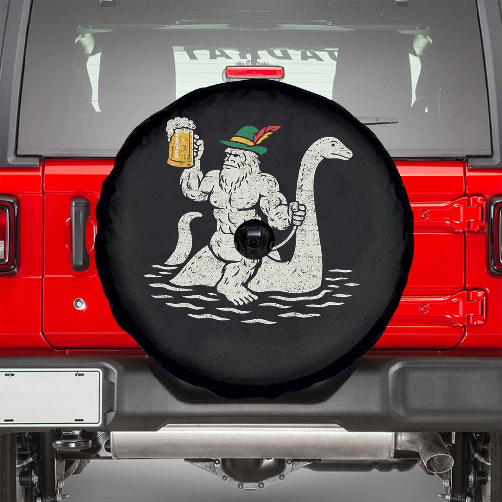 Funny Bigfoot Loch Ness Monster Oktoberfest Spare Tire Cover German Oktoberfest Sasquatch Drinking - Wonder Print Shop