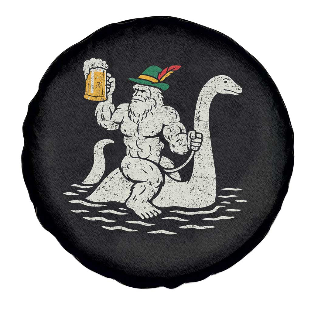 Funny Bigfoot Loch Ness Monster Oktoberfest Spare Tire Cover German Oktoberfest Sasquatch Drinking - Wonder Print Shop