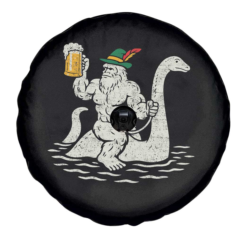 Funny Bigfoot Loch Ness Monster Oktoberfest Spare Tire Cover German Oktoberfest Sasquatch Drinking - Wonder Print Shop