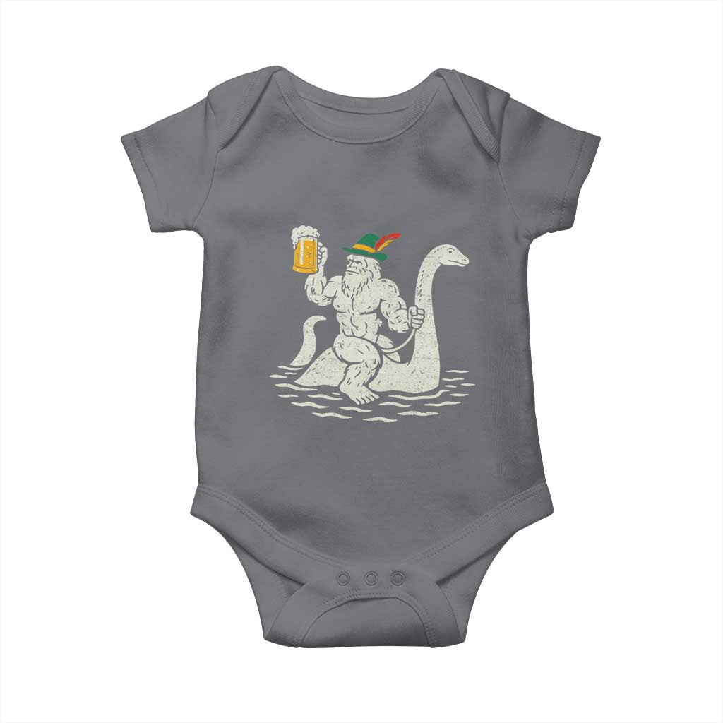 Funny Bigfoot Loch Ness Monster Oktoberfest Baby Onesie German Oktoberfest Sasquatch Drinking - Wonder Print Shop