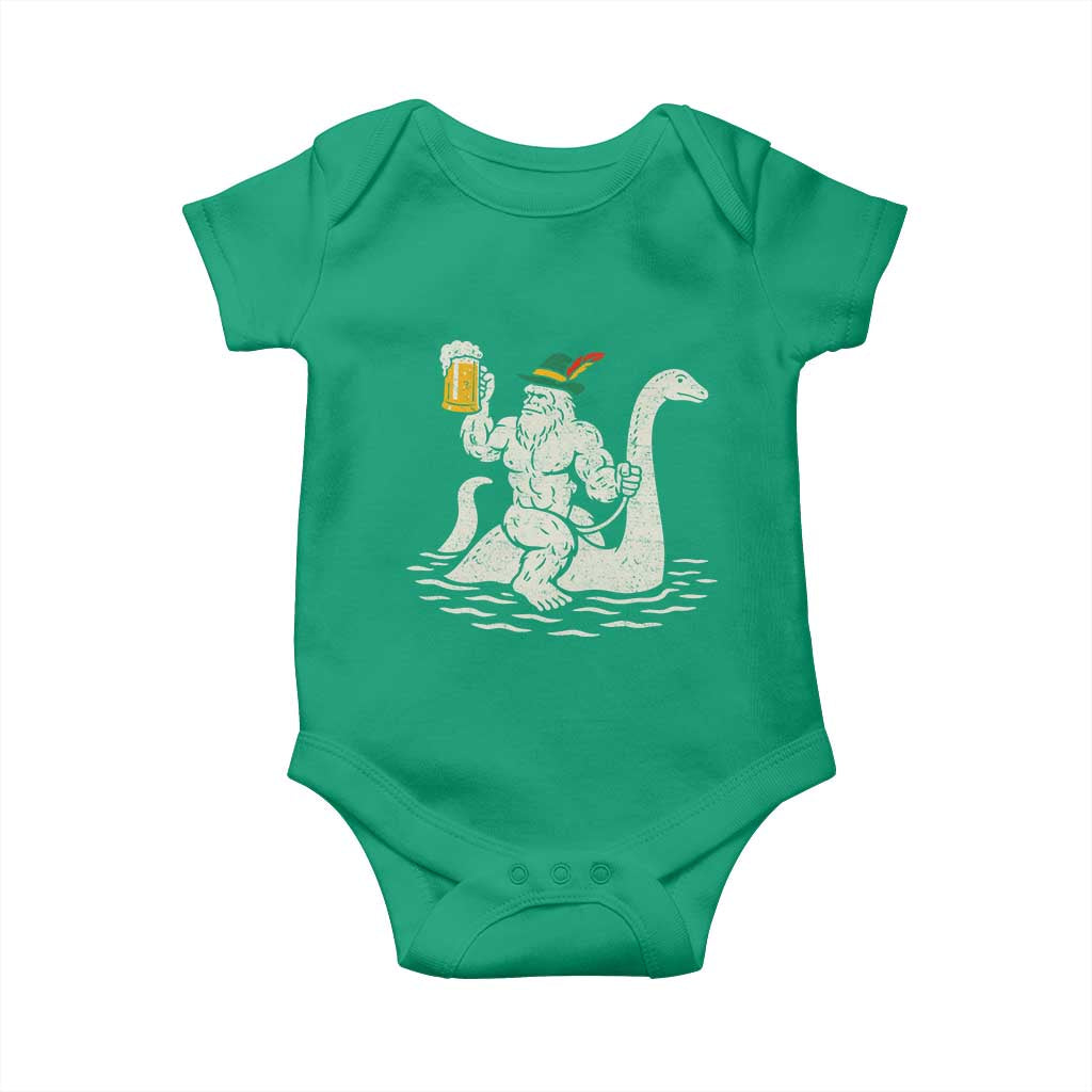 Funny Bigfoot Loch Ness Monster Oktoberfest Baby Onesie German Oktoberfest Sasquatch Drinking - Wonder Print Shop