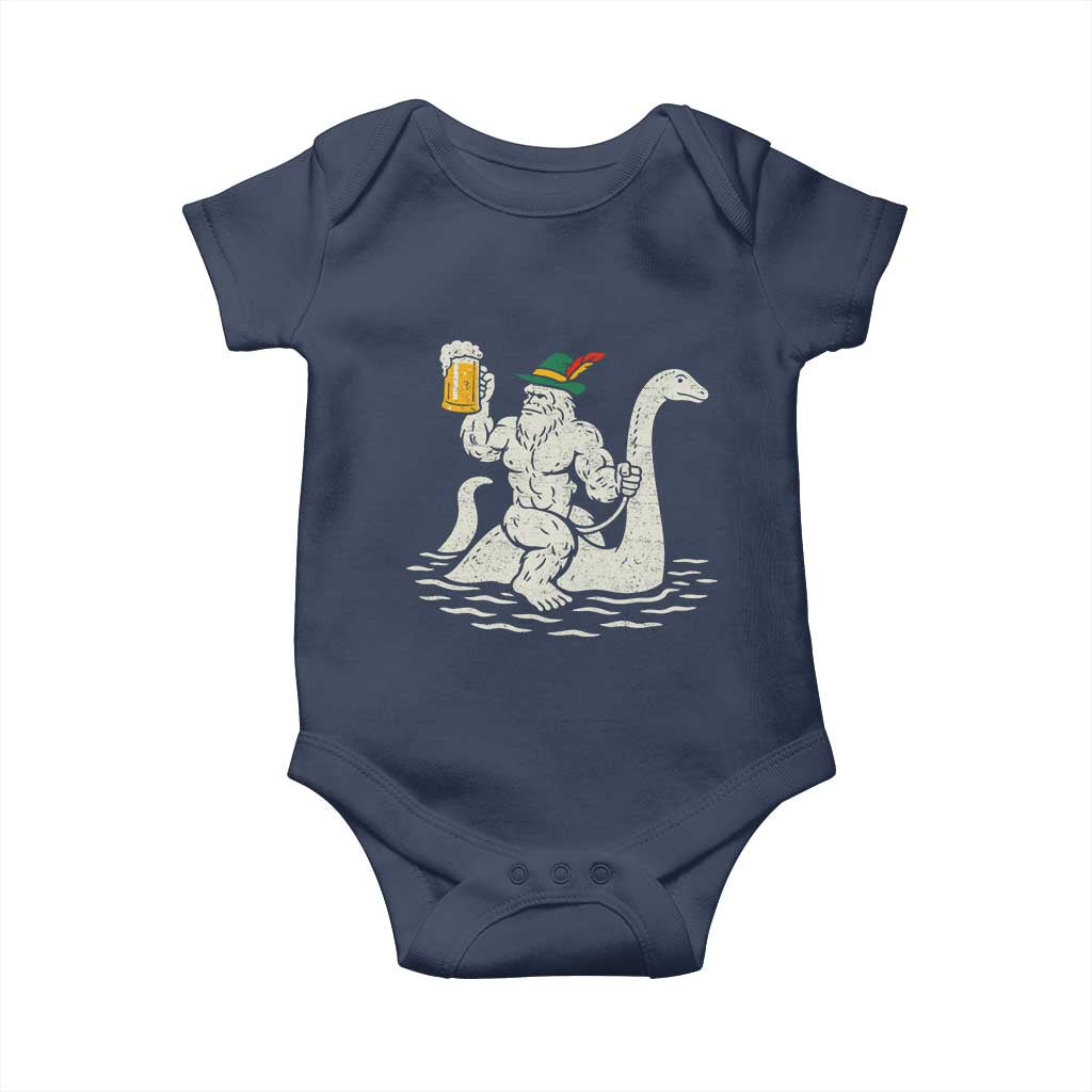 Funny Bigfoot Loch Ness Monster Oktoberfest Baby Onesie German Oktoberfest Sasquatch Drinking - Wonder Print Shop