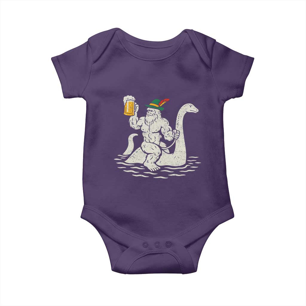 Funny Bigfoot Loch Ness Monster Oktoberfest Baby Onesie German Oktoberfest Sasquatch Drinking - Wonder Print Shop