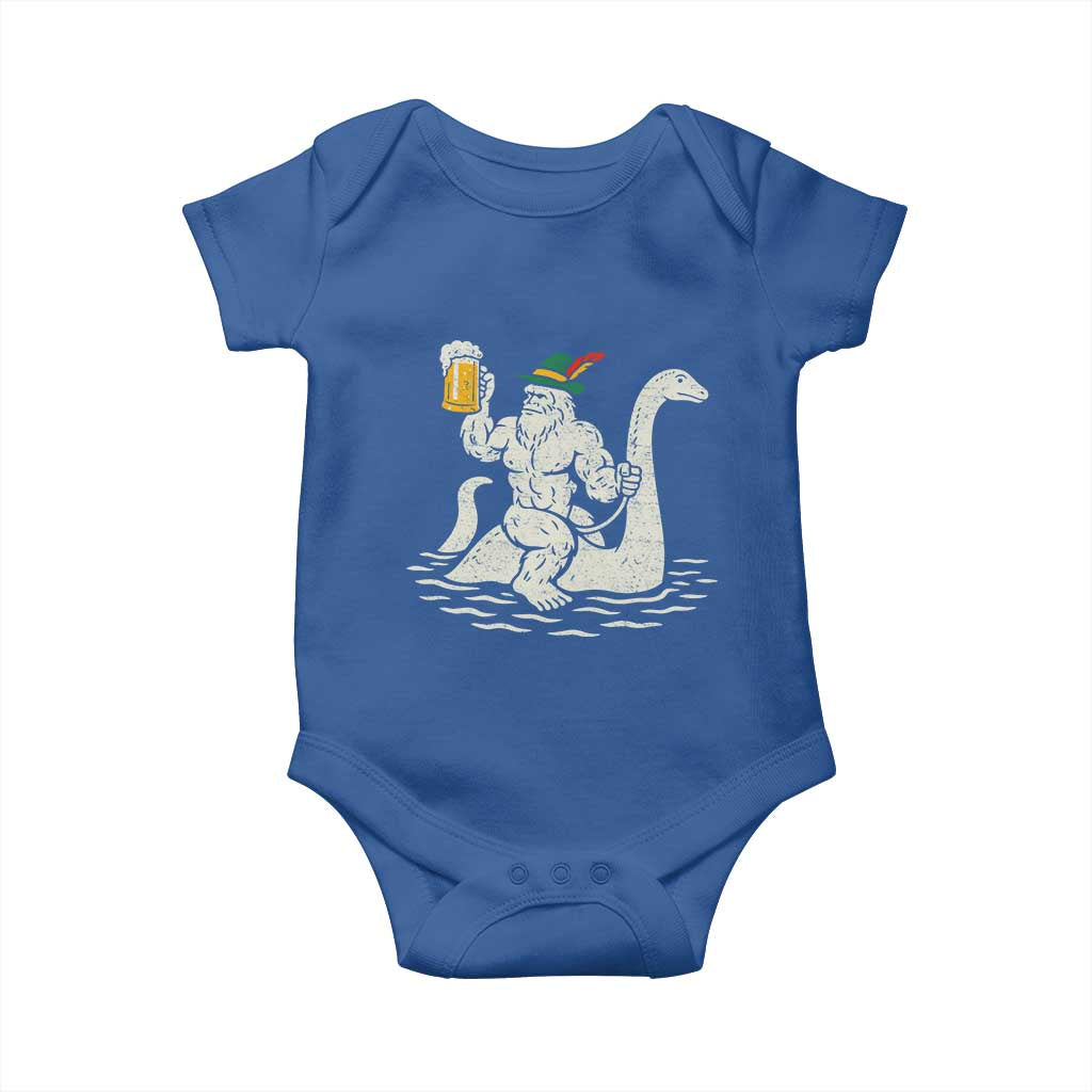 Funny Bigfoot Loch Ness Monster Oktoberfest Baby Onesie German Oktoberfest Sasquatch Drinking - Wonder Print Shop