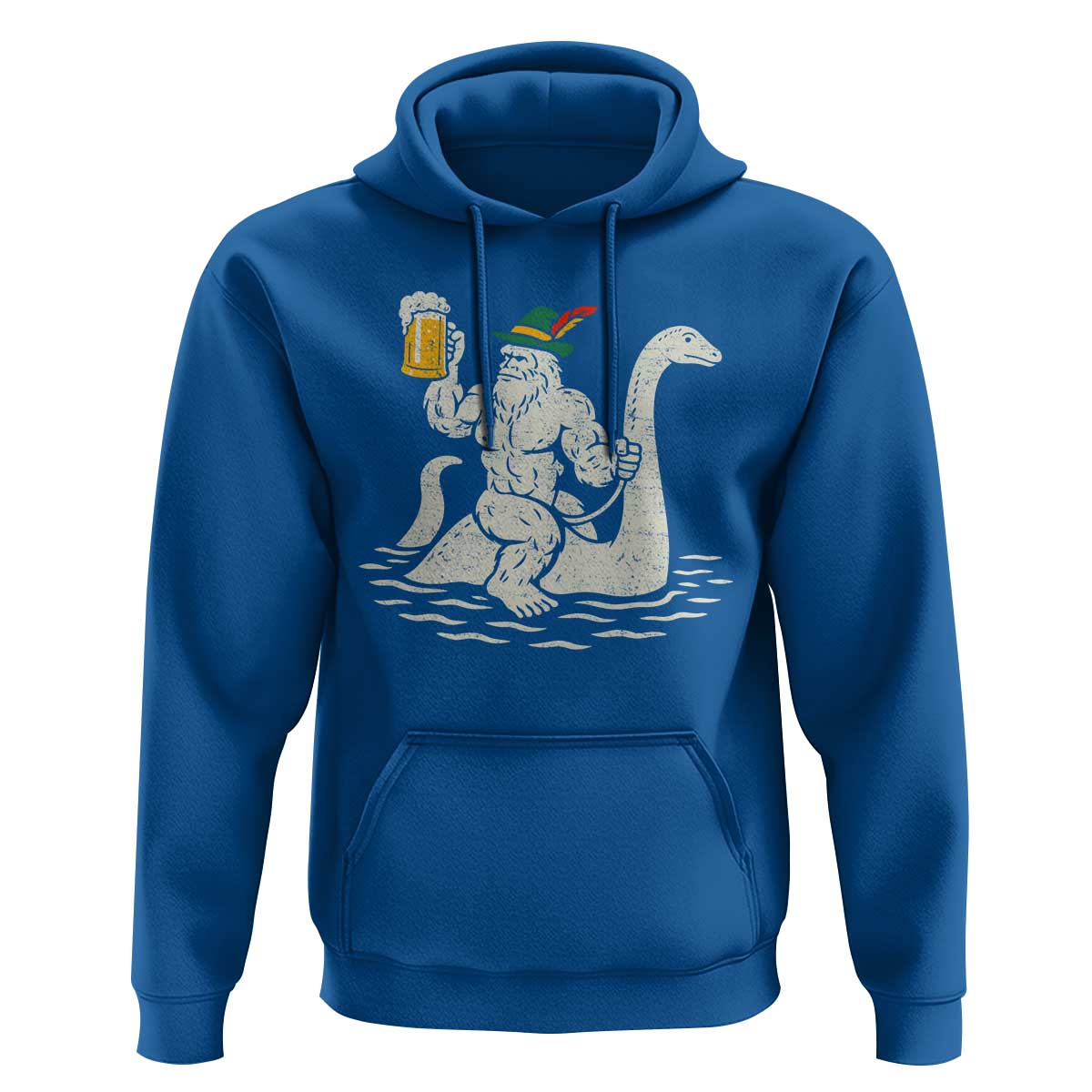 Funny Bigfoot Loch Ness Monster Oktoberfest Hoodie German Oktoberfest Sasquatch Drinking - Wonder Print Shop
