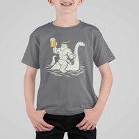 Funny Bigfoot Loch Ness Monster Oktoberfest T Shirt For Kid German Oktoberfest Sasquatch Drinking - Wonder Print Shop