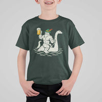 Funny Bigfoot Loch Ness Monster Oktoberfest T Shirt For Kid German Oktoberfest Sasquatch Drinking - Wonder Print Shop