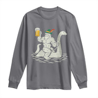 Funny Bigfoot Loch Ness Monster Oktoberfest Long Sleeve Shirt German Oktoberfest Sasquatch Drinking - Wonder Print Shop