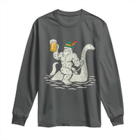 Funny Bigfoot Loch Ness Monster Oktoberfest Long Sleeve Shirt German Oktoberfest Sasquatch Drinking - Wonder Print Shop