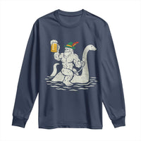 Funny Bigfoot Loch Ness Monster Oktoberfest Long Sleeve Shirt German Oktoberfest Sasquatch Drinking - Wonder Print Shop