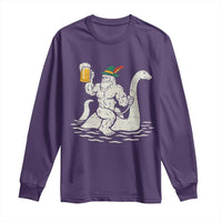 Funny Bigfoot Loch Ness Monster Oktoberfest Long Sleeve Shirt German Oktoberfest Sasquatch Drinking - Wonder Print Shop