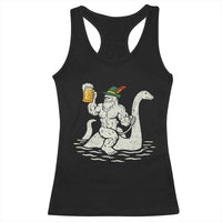 Funny Bigfoot Loch Ness Monster Oktoberfest Racerback Tank Top German Oktoberfest Sasquatch Drinking - Wonder Print Shop