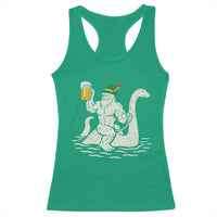 Funny Bigfoot Loch Ness Monster Oktoberfest Racerback Tank Top German Oktoberfest Sasquatch Drinking - Wonder Print Shop
