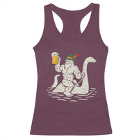Funny Bigfoot Loch Ness Monster Oktoberfest Racerback Tank Top German Oktoberfest Sasquatch Drinking - Wonder Print Shop