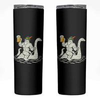 Funny Bigfoot Loch Ness Monster Oktoberfest Skinny Tumbler German Oktoberfest Sasquatch Drinking - Wonder Print Shop