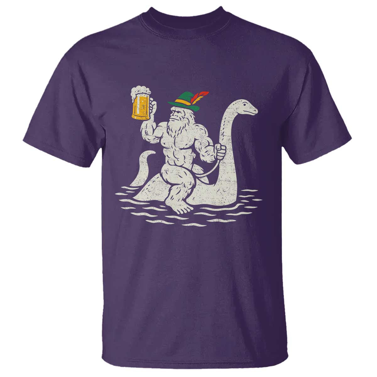 Funny Bigfoot Loch Ness Monster Oktoberfest T Shirt German Oktoberfest Sasquatch Drinking - Wonder Print Shop