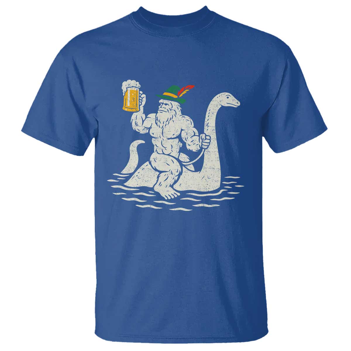 Funny Bigfoot Loch Ness Monster Oktoberfest T Shirt German Oktoberfest Sasquatch Drinking - Wonder Print Shop