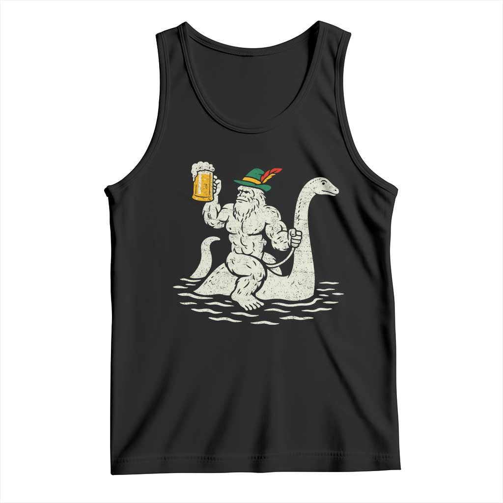 Funny Bigfoot Loch Ness Monster Oktoberfest Tank Top German Oktoberfest Sasquatch Drinking - Wonder Print Shop