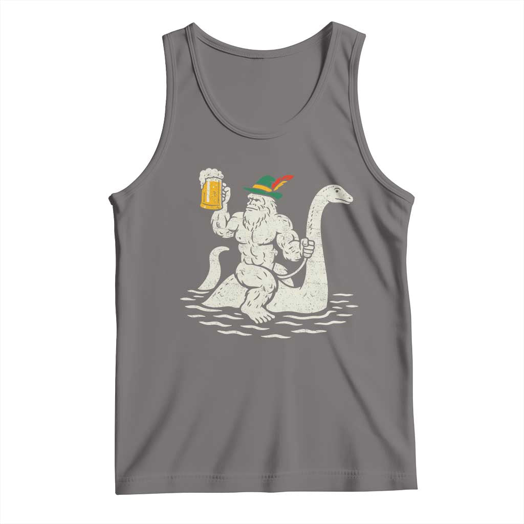 Funny Bigfoot Loch Ness Monster Oktoberfest Tank Top German Oktoberfest Sasquatch Drinking - Wonder Print Shop