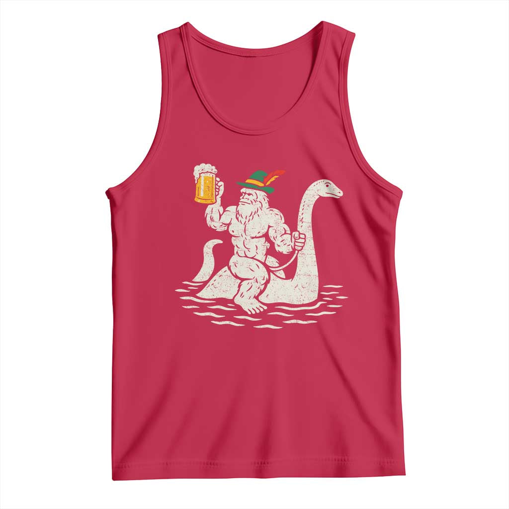 Funny Bigfoot Loch Ness Monster Oktoberfest Tank Top German Oktoberfest Sasquatch Drinking - Wonder Print Shop