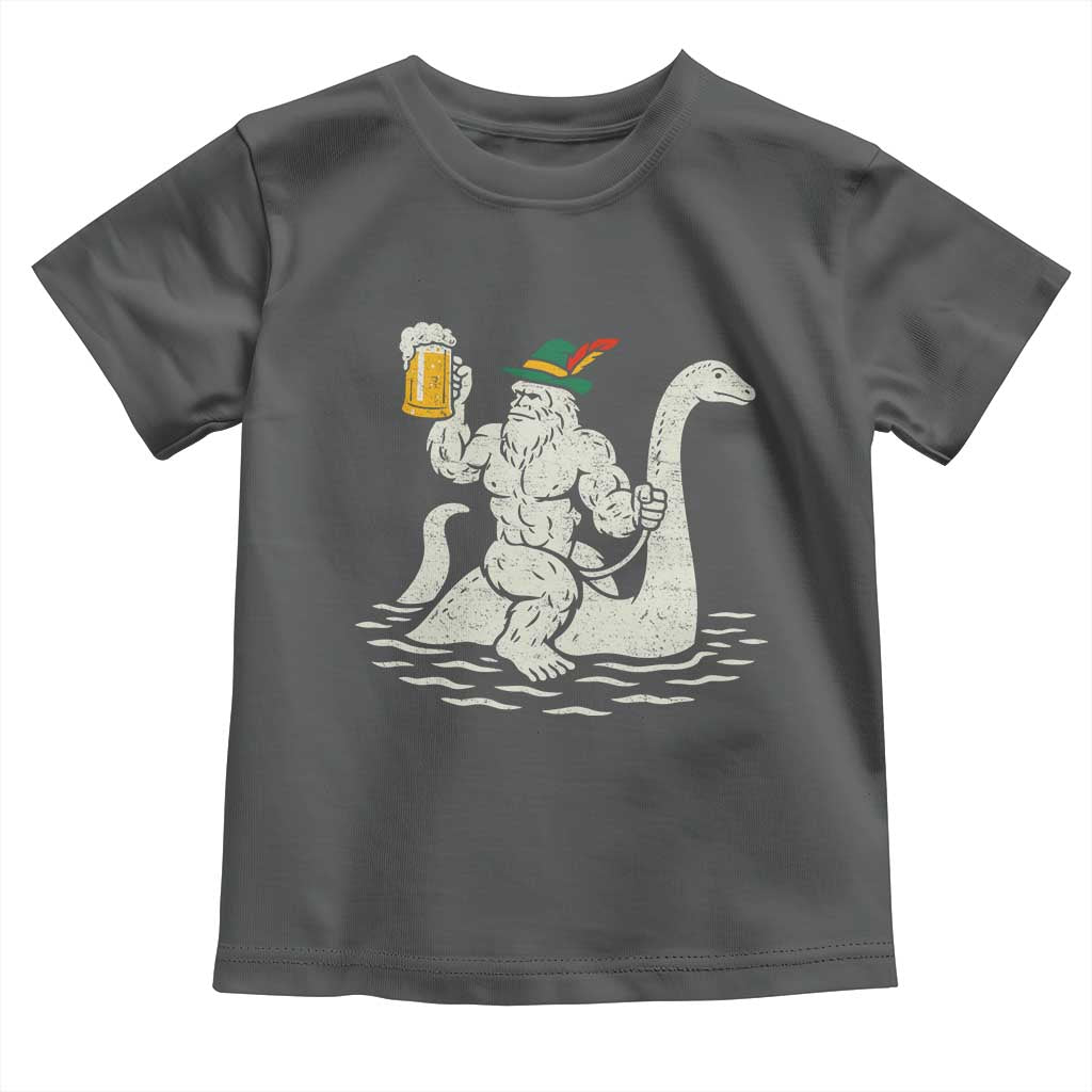 Funny Bigfoot Loch Ness Monster Oktoberfest Toddler T Shirt German Oktoberfest Sasquatch Drinking - Wonder Print Shop