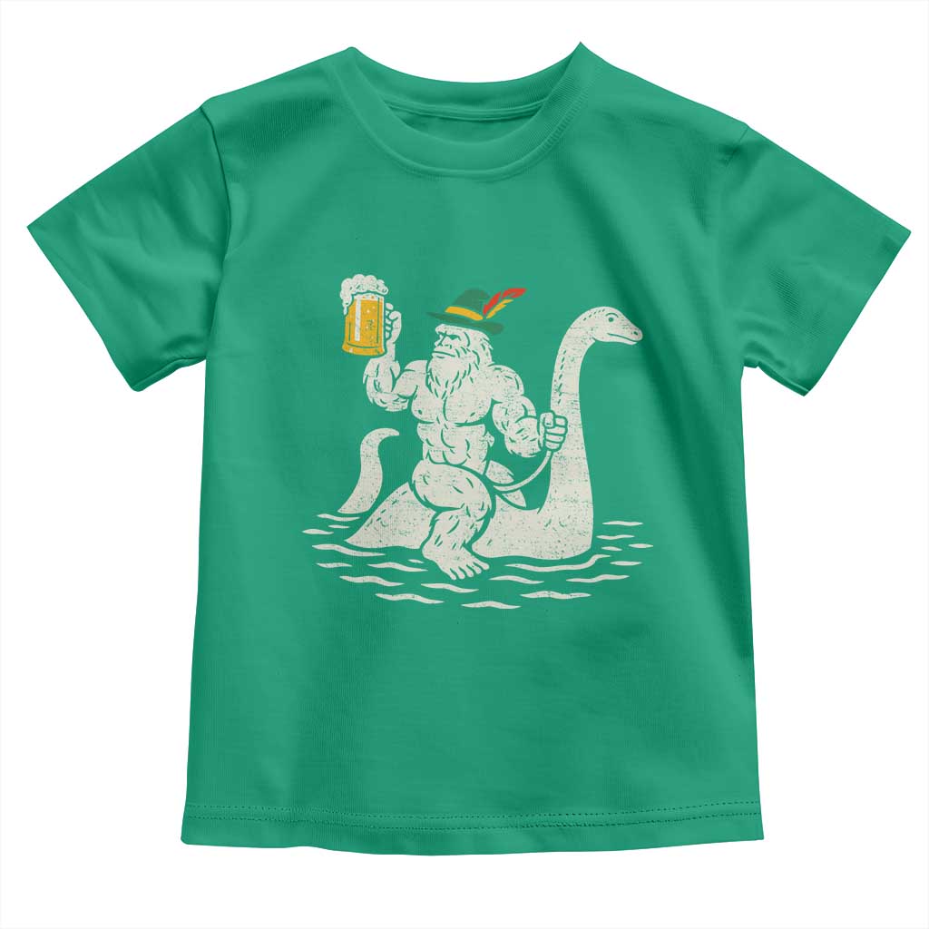 Funny Bigfoot Loch Ness Monster Oktoberfest Toddler T Shirt German Oktoberfest Sasquatch Drinking - Wonder Print Shop