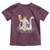 Funny Bigfoot Loch Ness Monster Oktoberfest Toddler T Shirt German Oktoberfest Sasquatch Drinking - Wonder Print Shop