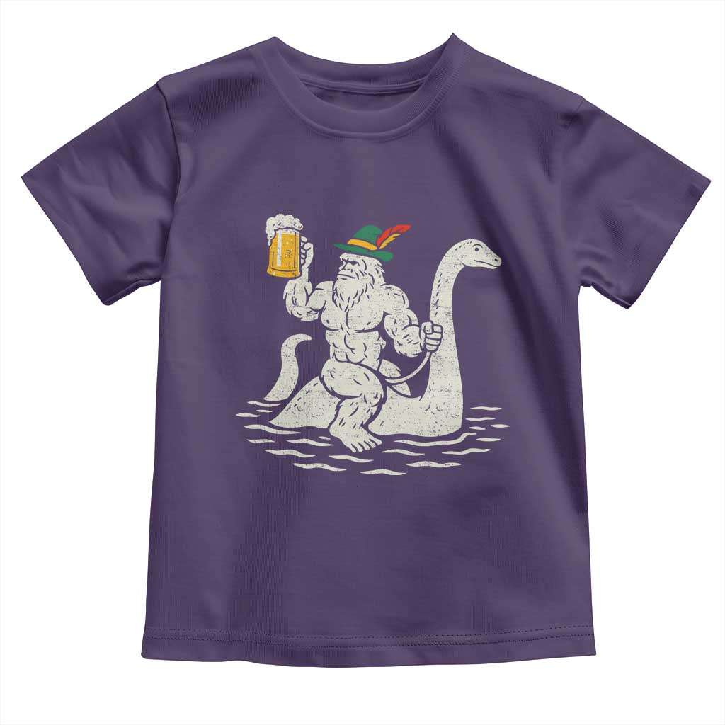 Funny Bigfoot Loch Ness Monster Oktoberfest Toddler T Shirt German Oktoberfest Sasquatch Drinking - Wonder Print Shop