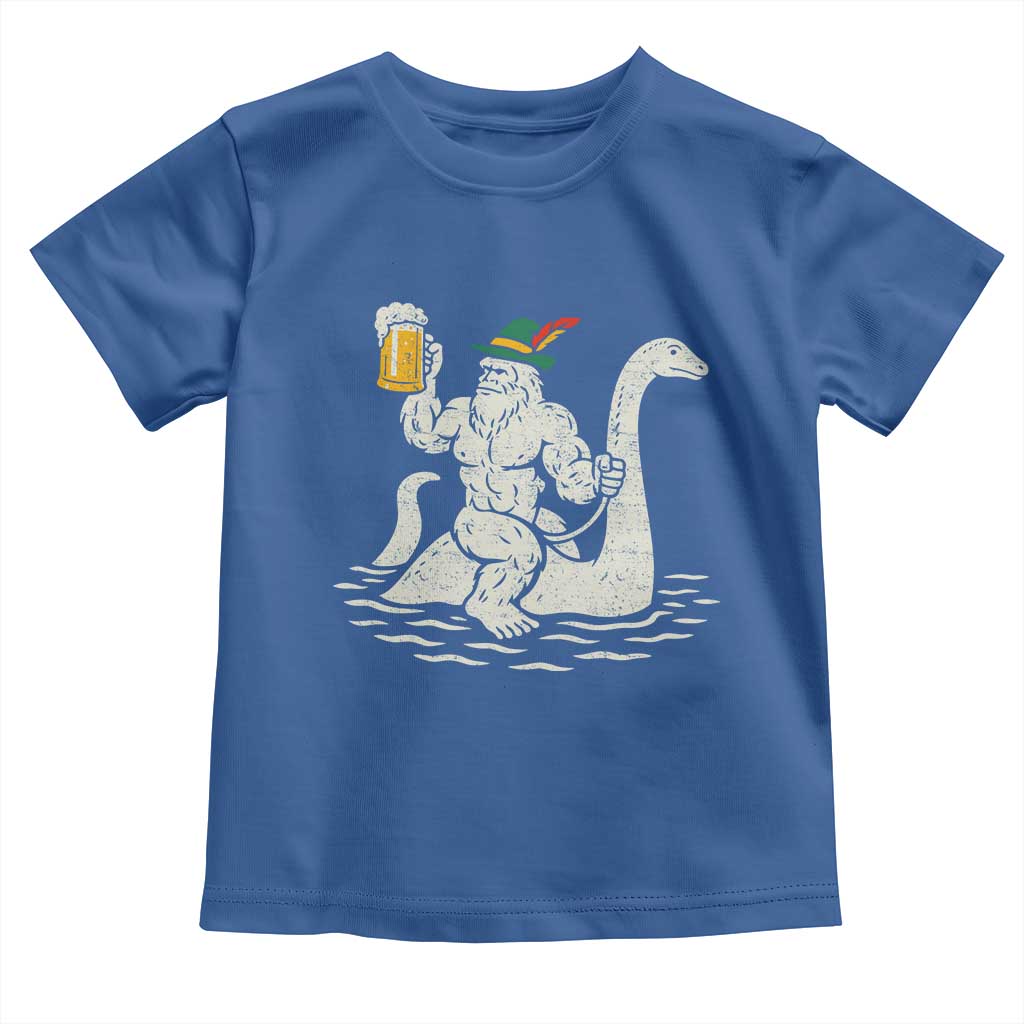 Funny Bigfoot Loch Ness Monster Oktoberfest Toddler T Shirt German Oktoberfest Sasquatch Drinking - Wonder Print Shop