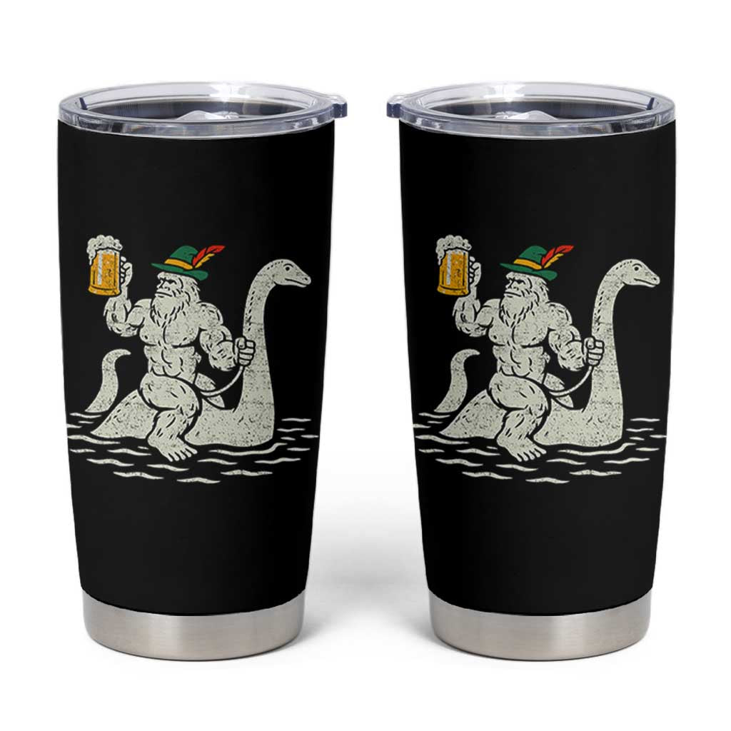 Funny Bigfoot Loch Ness Monster Oktoberfest Tumbler Cup German Oktoberfest Sasquatch Drinking - Wonder Print Shop