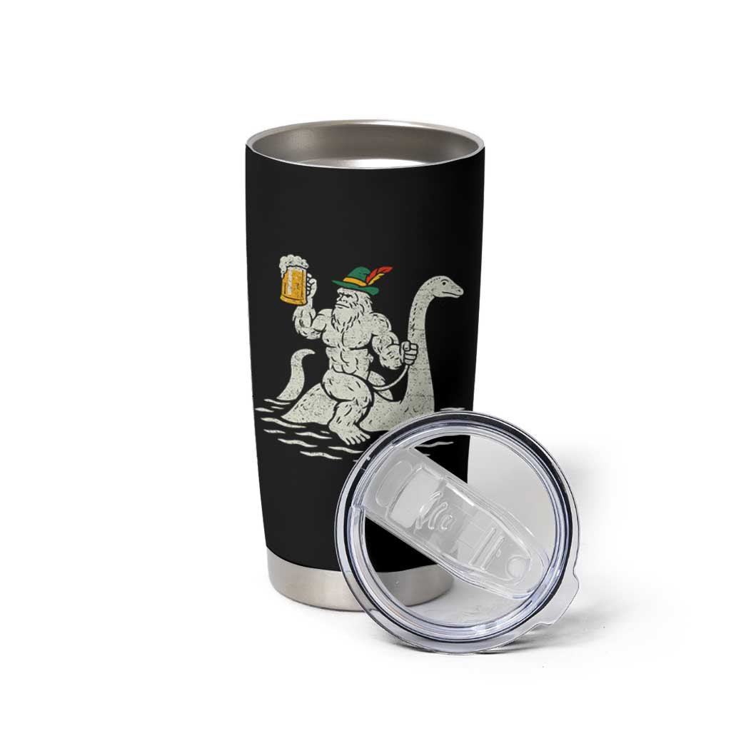 Funny Bigfoot Loch Ness Monster Oktoberfest Tumbler Cup German Oktoberfest Sasquatch Drinking - Wonder Print Shop