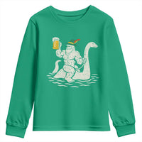 Funny Bigfoot Loch Ness Monster Oktoberfest Youth Sweatshirt German Oktoberfest Sasquatch Drinking - Wonder Print Shop