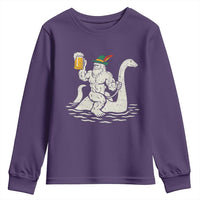 Funny Bigfoot Loch Ness Monster Oktoberfest Youth Sweatshirt German Oktoberfest Sasquatch Drinking - Wonder Print Shop