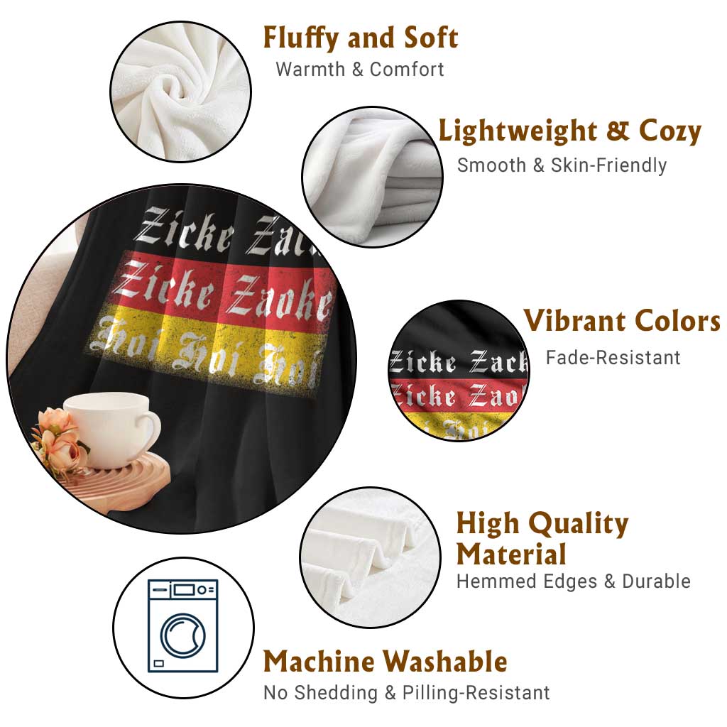 Zicke Zacke Hoi Oktoberfest Throw Blanket Vintage German Flag - Wonder Print Shop