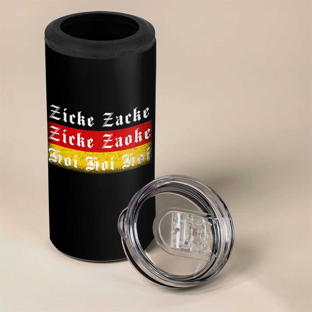 Zicke Zacke Hoi Oktoberfest 4 in 1 Can Cooler Tumbler Vintage German Flag - Wonder Print Shop