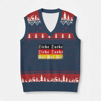 Zicke Zacke Hoi Oktoberfest V-Neck Knit Sweater Vest Vintage German Flag - Wonder Print Shop