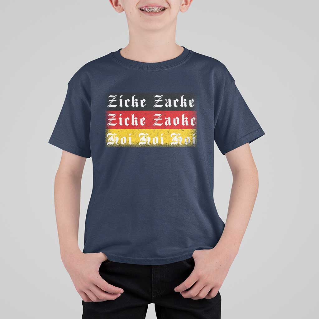 Zicke Zacke Hoi Oktoberfest T Shirt For Kid Vintage German Flag - Wonder Print Shop